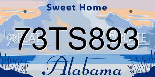 73TS893 Alabama License Plate