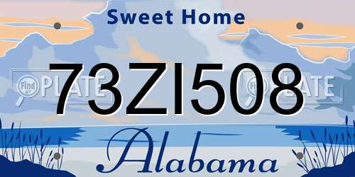 73ZI508 Alabama License Plate