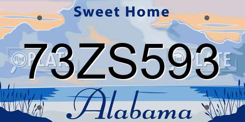 73ZS593 Alabama License Plate