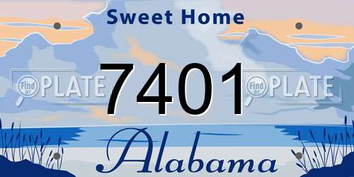 7401 Alabama License Plate