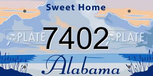 7402 Alabama License Plate