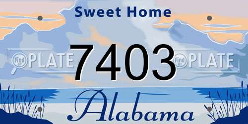 7403 Alabama License Plate