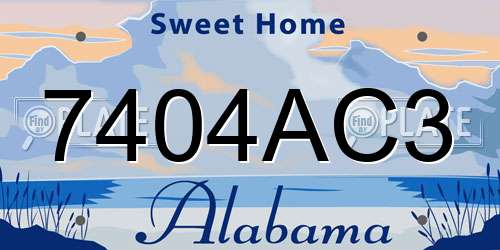 7404AC3 Alabama License Plate