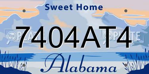 7404AT4 Alabama License Plate