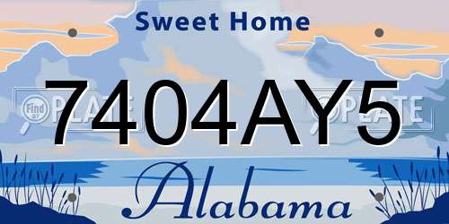7404AY5 Alabama License Plate