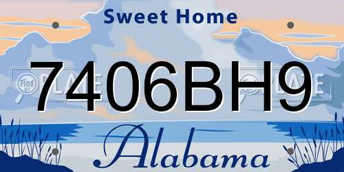 7406BH9 Alabama License Plate