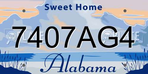 7407AG4 Alabama License Plate