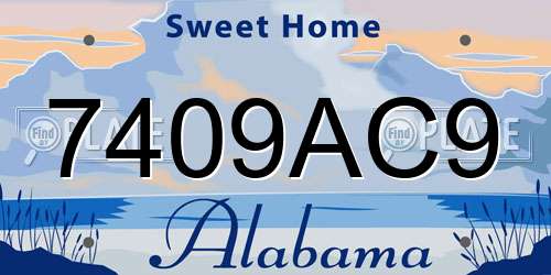 7409AC9 Alabama License Plate