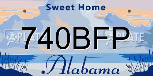740BFP Alabama License Plate