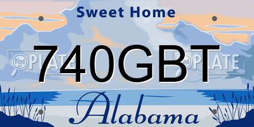740GBT Alabama License Plate