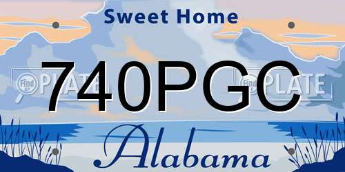 740PGC Alabama License Plate
