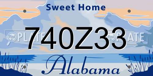 740Z33 Alabama License Plate