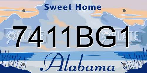 7411BG1 Alabama License Plate