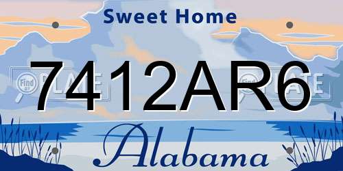 7412AR6 Alabama License Plate