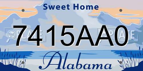 7415AA0 Alabama License Plate