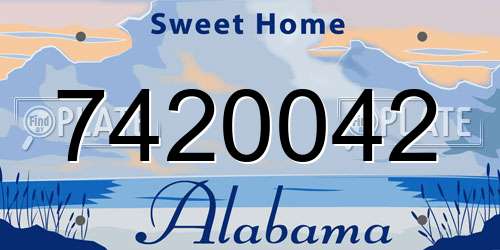7420042 Alabama License Plate
