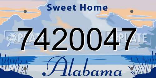 7420047 Alabama License Plate