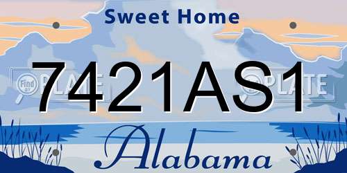 7421AS1 Alabama License Plate