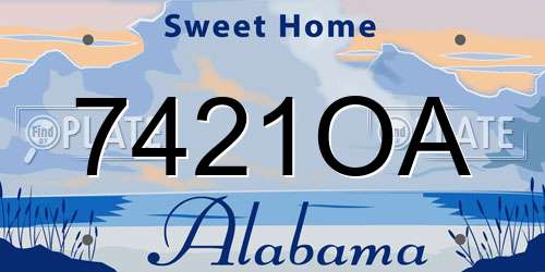 7421OA Alabama License Plate