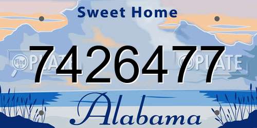 7426477 Alabama License Plate