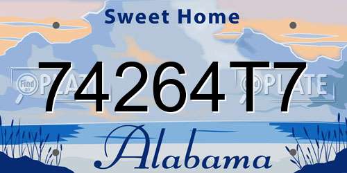 74264T7 Alabama License Plate