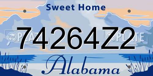 74264Z2 Alabama License Plate