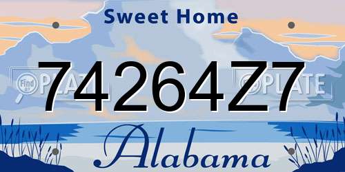 74264Z7 Alabama License Plate