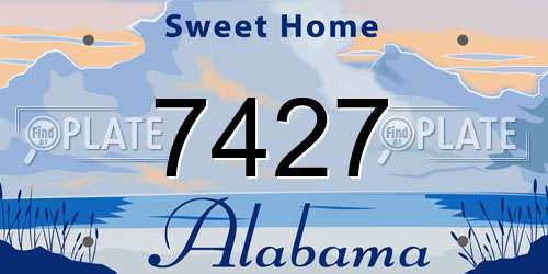 7427 Alabama License Plate