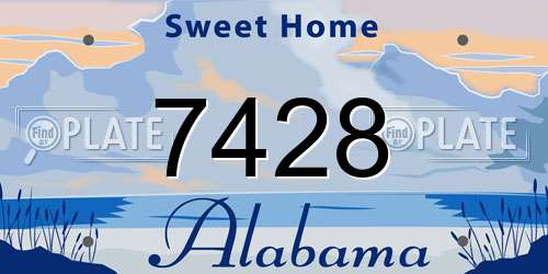 7428 Alabama License Plate