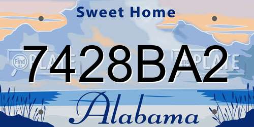 7428BA2 Alabama License Plate