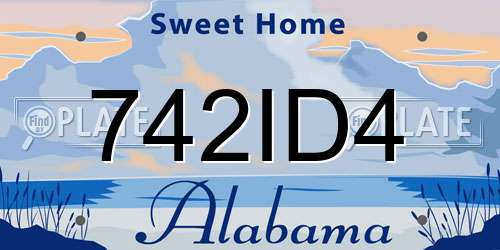 742ID4 Alabama License Plate
