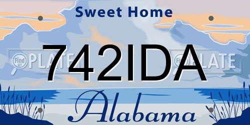742IDA Alabama License Plate