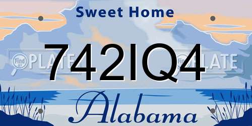 742IQ4 Alabama License Plate