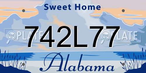 742L77 Alabama License Plate