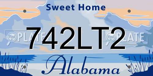 742LT2 Alabama License Plate
