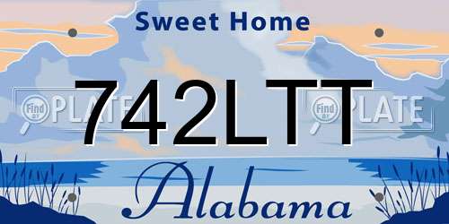 742LTT Alabama License Plate