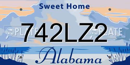 742LZ2 Alabama License Plate
