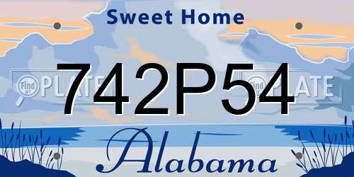 742P54 Alabama License Plate