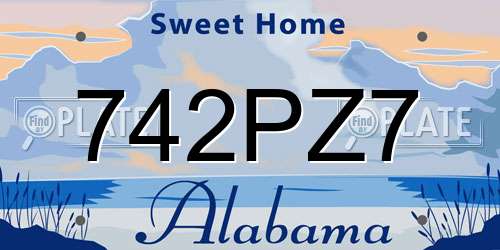 742PZ7 Alabama License Plate