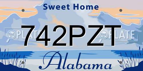 742PZT Alabama License Plate