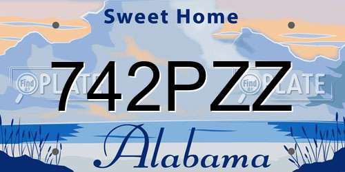 742PZZ Alabama License Plate