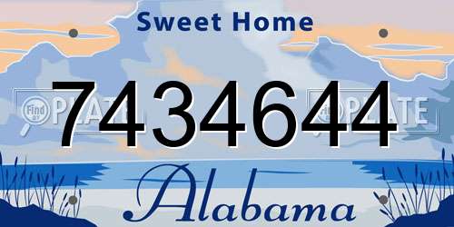 7434644 Alabama License Plate