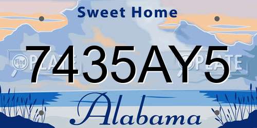 7435AY5 Alabama License Plate