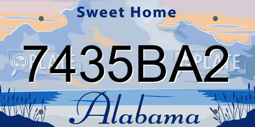 7435BA2 Alabama License Plate
