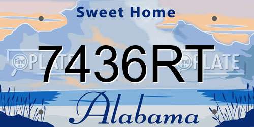 7436RT Alabama License Plate