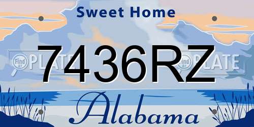 7436RZ Alabama License Plate