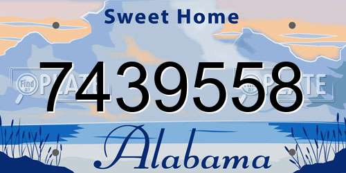 7439558 Alabama License Plate
