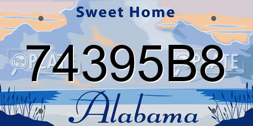 74395B8 Alabama License Plate