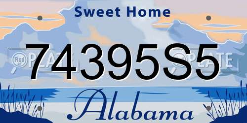 74395S5 Alabama License Plate