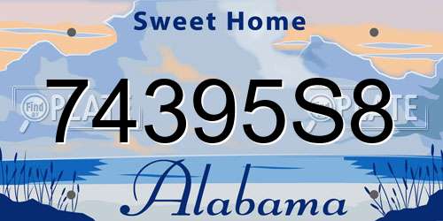 74395S8 Alabama License Plate